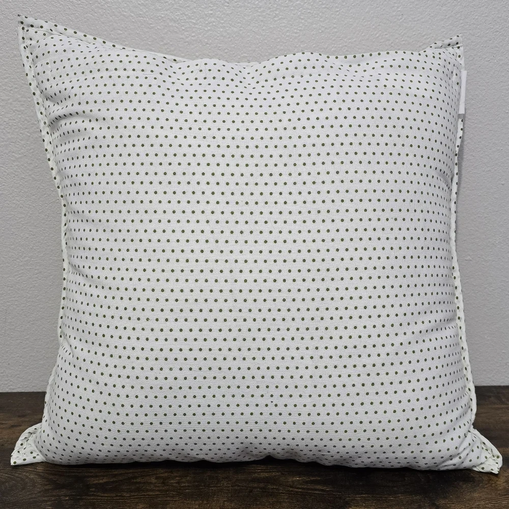 The Farmhouse By Rachel Ashwell 18x18 Green White Floral Polka Dot Throw Pillow
